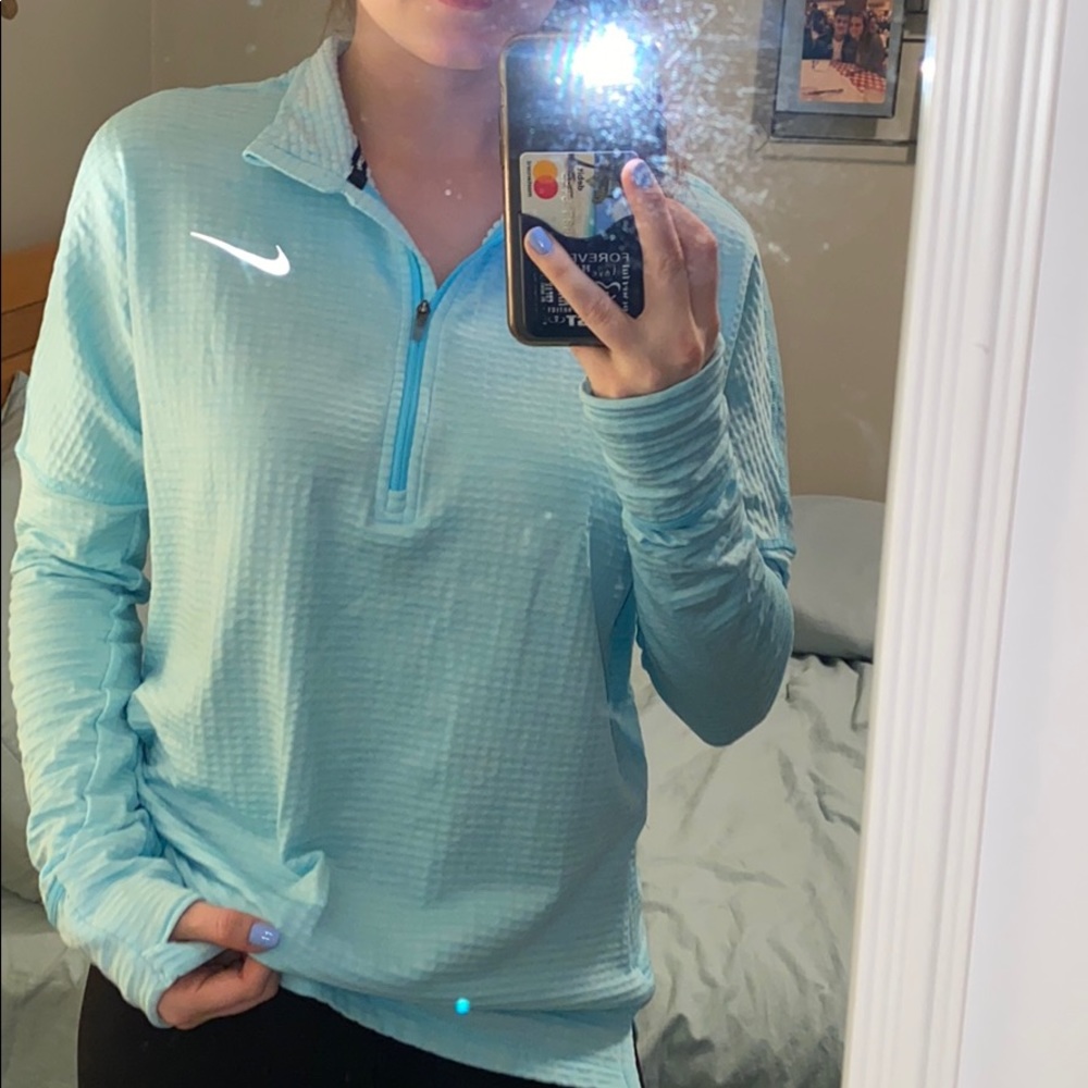 Nike Light Blue Quarter Zip Long Sleeve